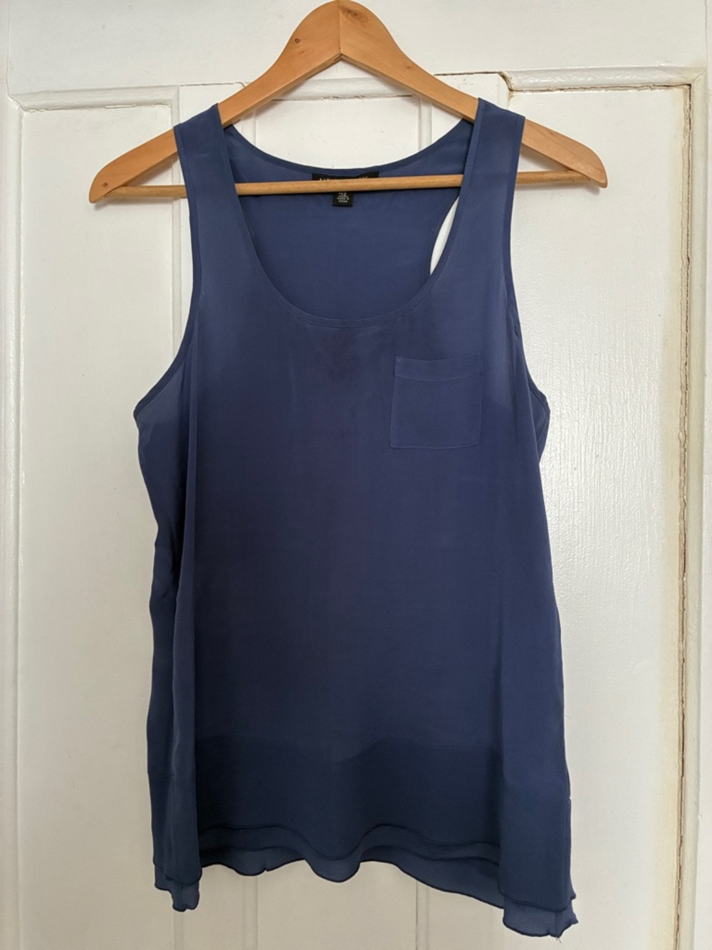 Banana Republic Navy Sleeveless Pocket Tank - silk